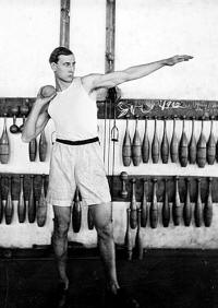 FAS, All American End, University of Chicago, in the gym in 1904