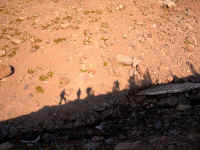 Gaining elevation up the lateral moraine