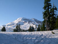 Late afternoon view of South Sister along the approach route.