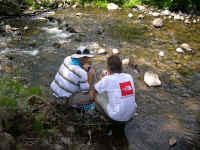 Getting more water from Big Indian Creek at one of several fords