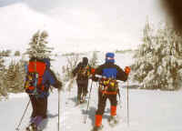 On snowshoes, headed for the SE Ridge of Broken Top