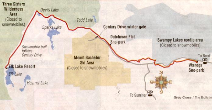 Snowmobile access to Elk Lake Resort