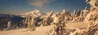 Top of Tumalo Mountain, near Mt. Bachelor ski resort, looking north toward the Three Sisters Wilderness